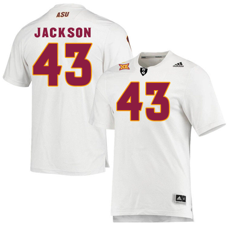 Men #43 Krew Jackson Arizona State Sun Devils College Football Jerseys Stitched-White